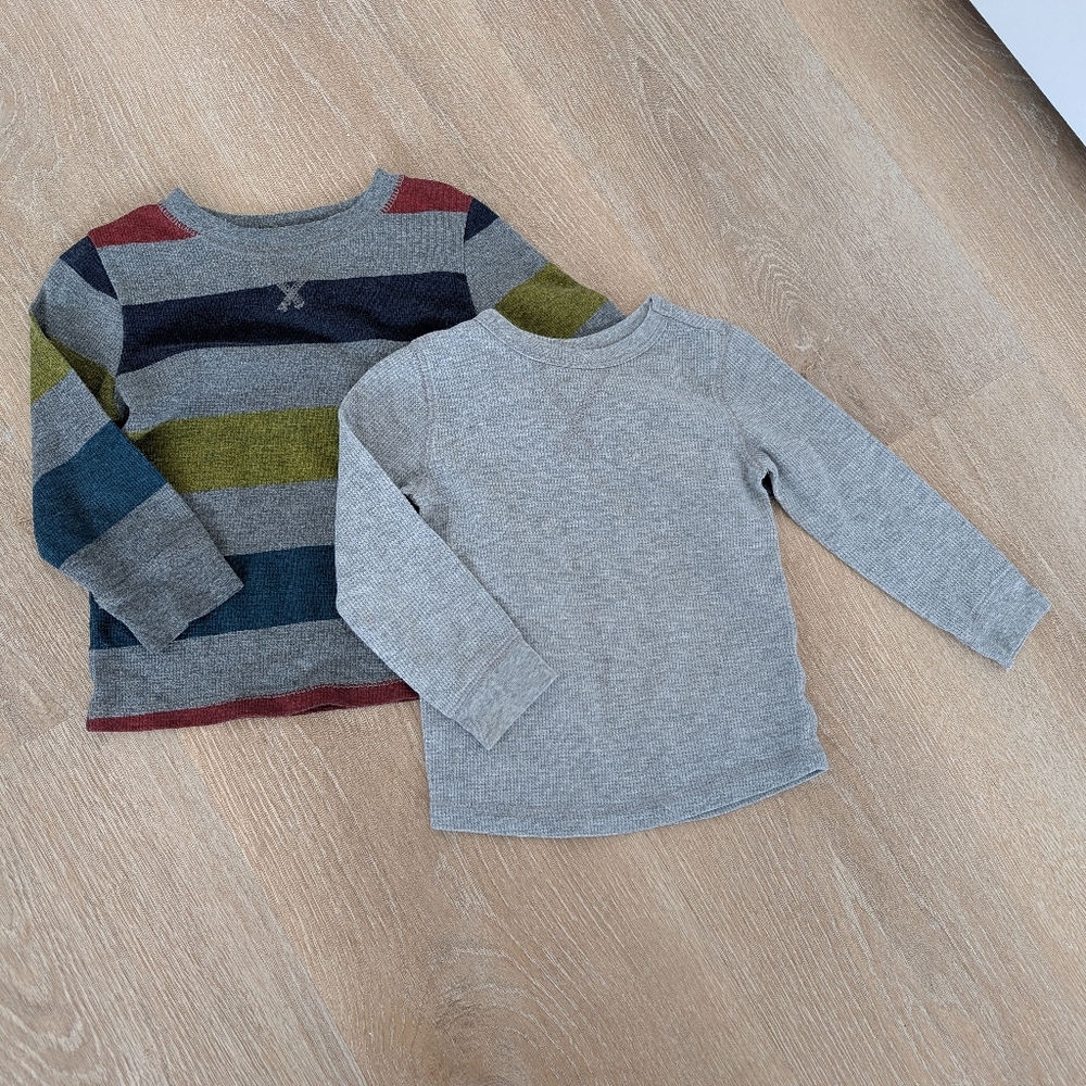 ✨4 for 12 Cat & Jack /Old Navy Thermal Long Sleeve Shirt Bundle – Size 2T
